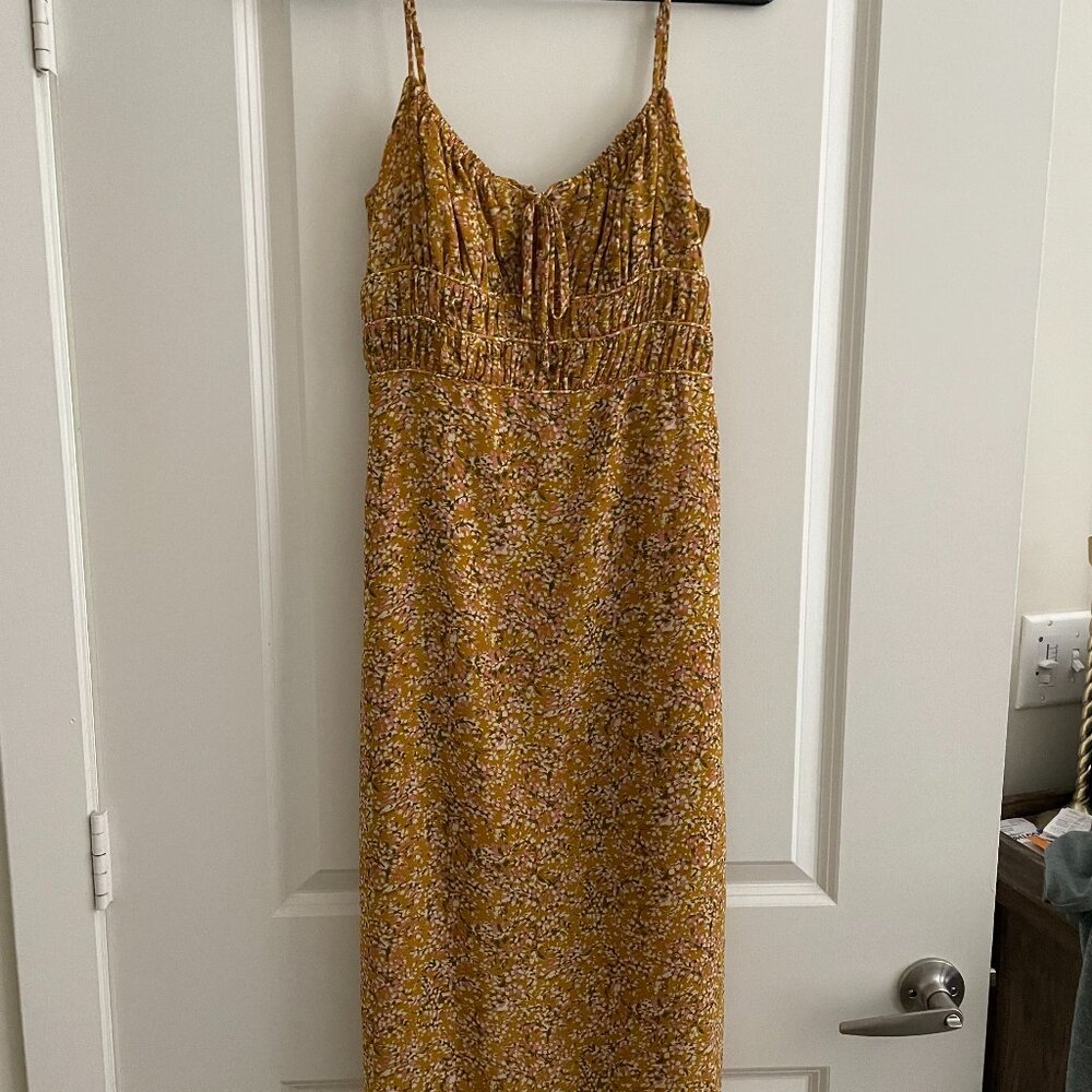 Yellow Floral Boutique Midi Dress